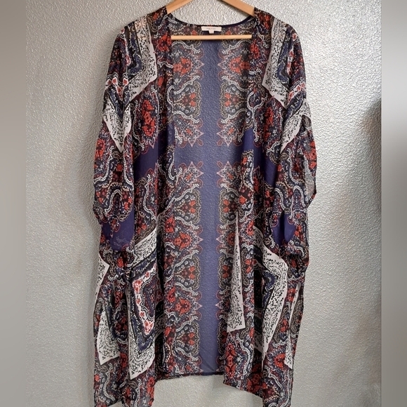 Maurice's Multi Patterned Flowy Kimono   Size 2/3 - Picture 1 of 5